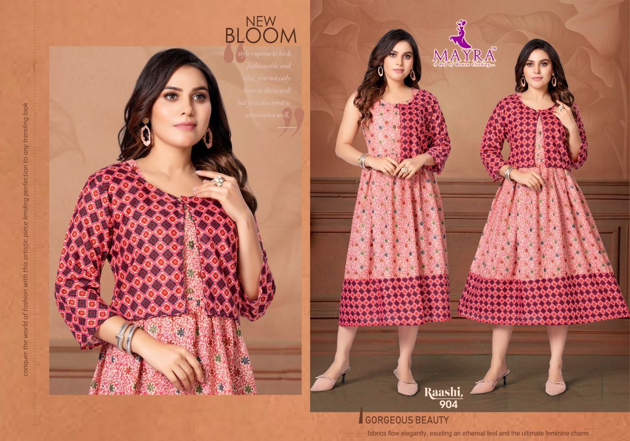 MAYRA  RAASHI Fancy Daily Wear Rayon Printed Designer Kurtis Collection